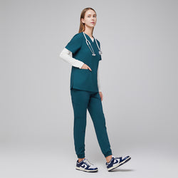 Image of Zenir | Women's StretchFit Jogger Scrub Pants - Ocean Teal