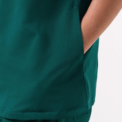 Image of Zenir | Women's 3-Pocket Scrub Top - Pine Green