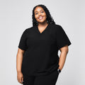 Zenir | Women's Soft Stretch Scrub Top - Rich Black