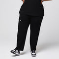 Zenir | Women's Split Hem Scrub Pants - Rich Black