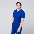 Zenir | Men's Shoulder Button Scrub Top - Royal Blue