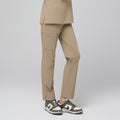 Zenir | Women's Straight Split Hem Scrub Pants - Sand Beige