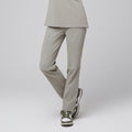 Zenir | Women's Straight Split Hem Scrub Pants - Sand Khaki