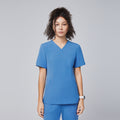 Zenir | Women's Soft Stretch Scrub Top - Sky Blue