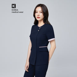 navy blue nurse dress Sunrise Uniforms Charm scrub dress navy