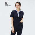 TUL | NS-179 Women's V-Stretch Color Office Top - Stretch Navy