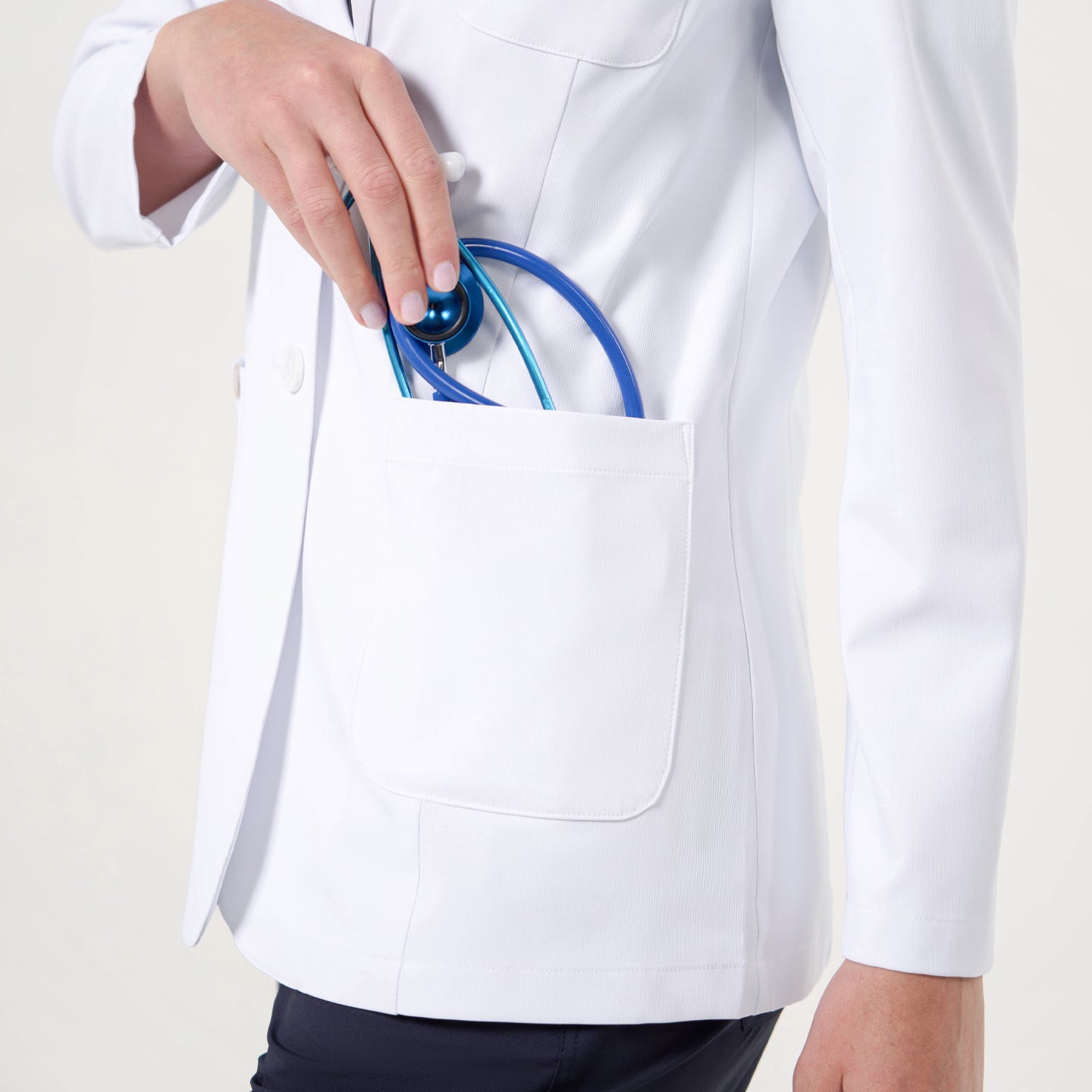 Image of Zenir | Women's Short Lab Coat LCW-02 - White