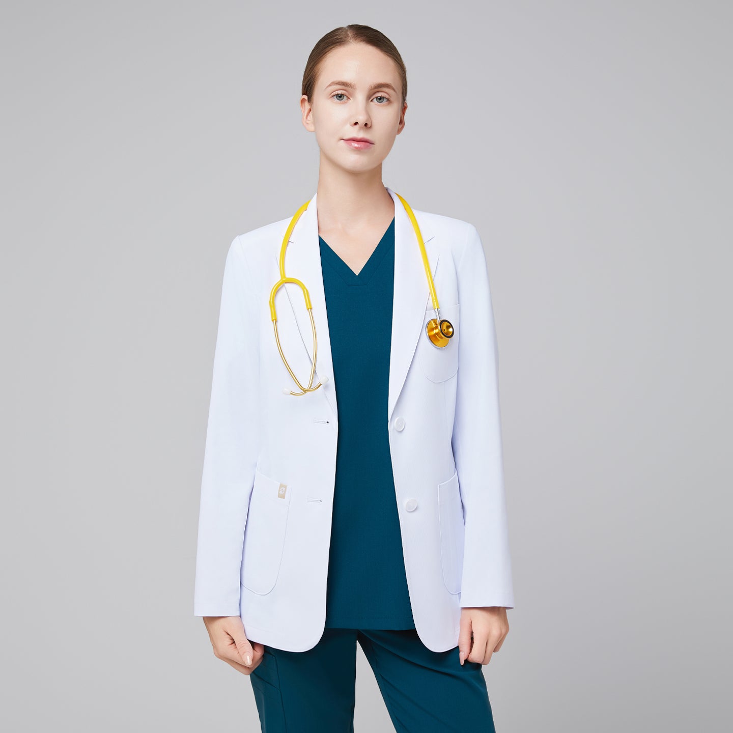 Zenir | Women's Short Lab Coat LCW-02 - White
