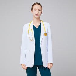 Image of Zenir | Women's Short Lab Coat LCW-02 - White
