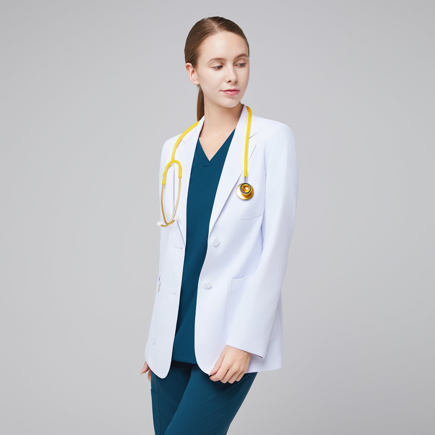 Zenir | Women's Short Lab Coat LCW-02 - White