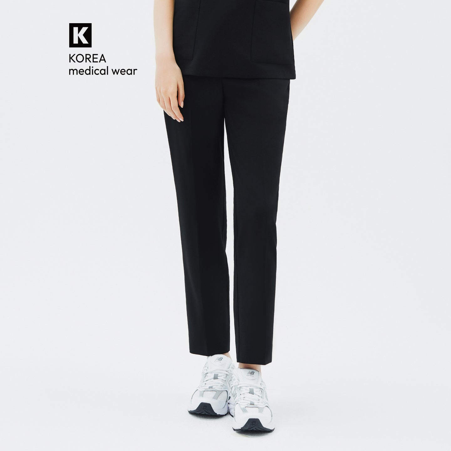 Image of Front view of TUL Women's CS Straight Banding Pants in YT Black displayed on a mannequin, showcasing a sleek straight-leg design and a clean, banded waistline.