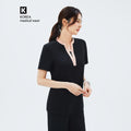 TUL | NS-178 Women's V-Stretch Color Office Top - YT Black